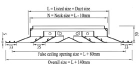 Return air square ceiling diffuser -  ACD3
