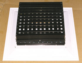 Supply air square ceiling diffuser - Four way equalizing grid - ACD4+D+F